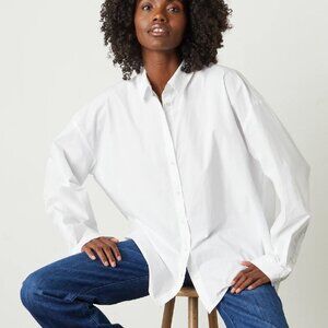 Share NWT Velvet by Graham & Spencer Dakota White Cotton Button-Up Shirt L Cotta